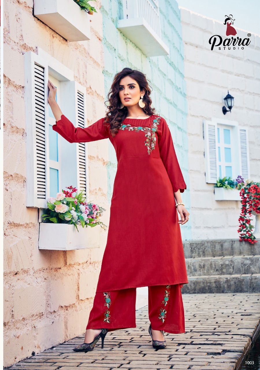 Parra Angelina 1 Stylish Festive Wear Fancy Kurti With Bottom Collection